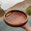 Rustic Walnut Wood Barrel Bowl – Handcrafted 25 cm Serving Bowl for Kitchen & Home Décor (2)