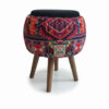 Small Decorative Persian Ottoman – Iranian Pattern with Durable Wooden Base (3)