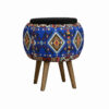 Small Decorative Persian Ottoman – Iranian Pattern with Durable Wooden Base (6)