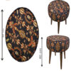 Smoky Grey Persian-Style Ottoman – Elegant Velvet Puff with Wooden Legs & MDF Base (1)