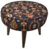 Smoky Grey Persian-Style Ottoman – Elegant Velvet Puff with Wooden Legs & MDF Base (5)