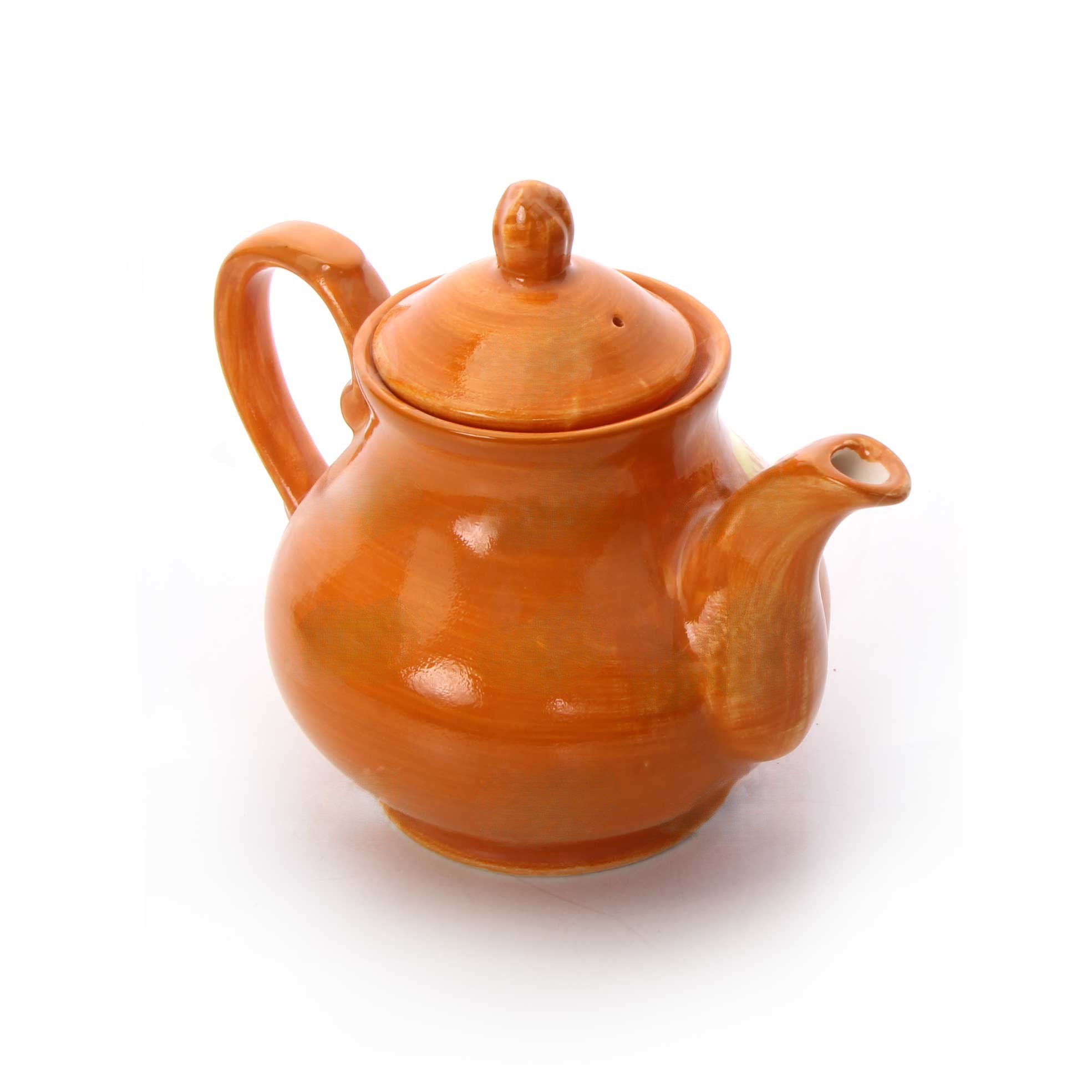 Traditional Hand-Painted Ceramic Teapot with Persian-Inspired tree & Goat Pattern