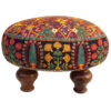 Traditional Persian Velvet Ottoman – Seven Vibrant Colors & Carved Wooden Legs (2)
