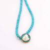 “Zodiac Resin Turquoise Inlay Necklace with Gold Leaf – Aquarius Design, Made for Aries” (3)