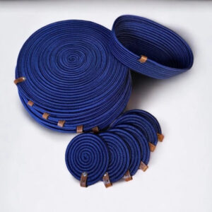 13-Piece Cotton Cord Placemats with Coasters & Bread Basket – Perfect for Plates, Drinks & Bread
