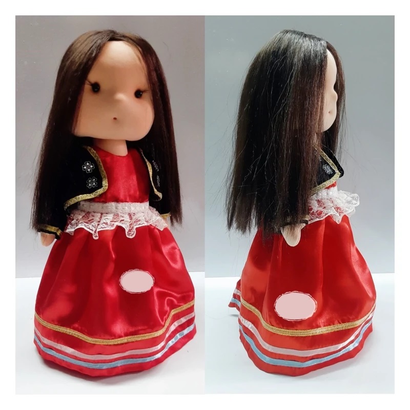 Handcrafted Persian Rag Hijab Doll – “Golnar” in Cultural Gilaki Dress | Traditional Fabric Toy with Removable Scarf