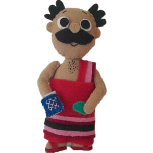 Handmade “Amoo Sibil” Felt Doll – Funny Bathing Scene Character
