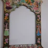 Artisan Wooden Scalloped Mirror Frame with Qajar-Inspired Painting (5)