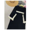 Black Kaftan Abaya Poncho – Closed Front with Light‑Colored Fringe Detailing, Modest Fashion, Free Size (4)