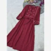 Colorful Kaftan Dress with Removable Fabric Belt – Bow Detail on Chest & Sleeve Cuffs, Free Size (4)