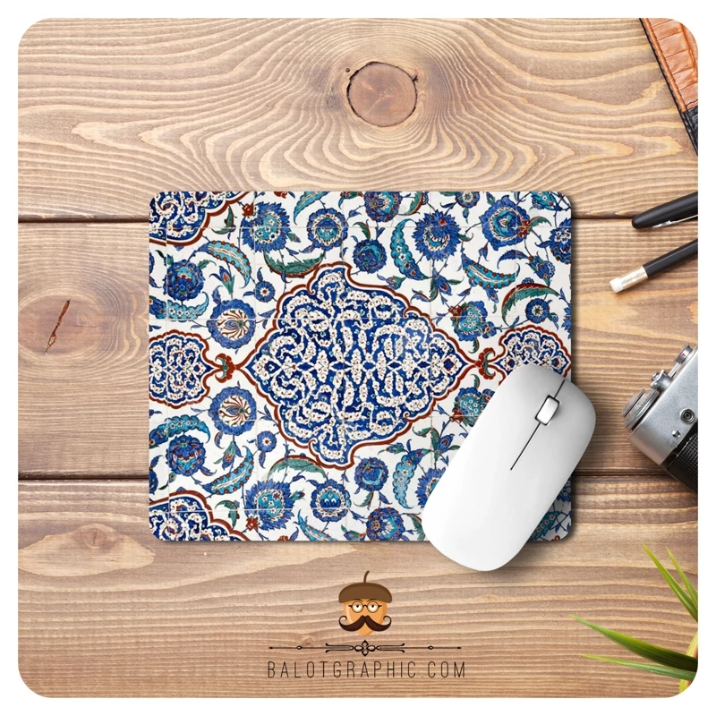 Desk Mouse Pad Featuring Traditional Iranian Slimi Art – Smooth Surface & Durable Colors