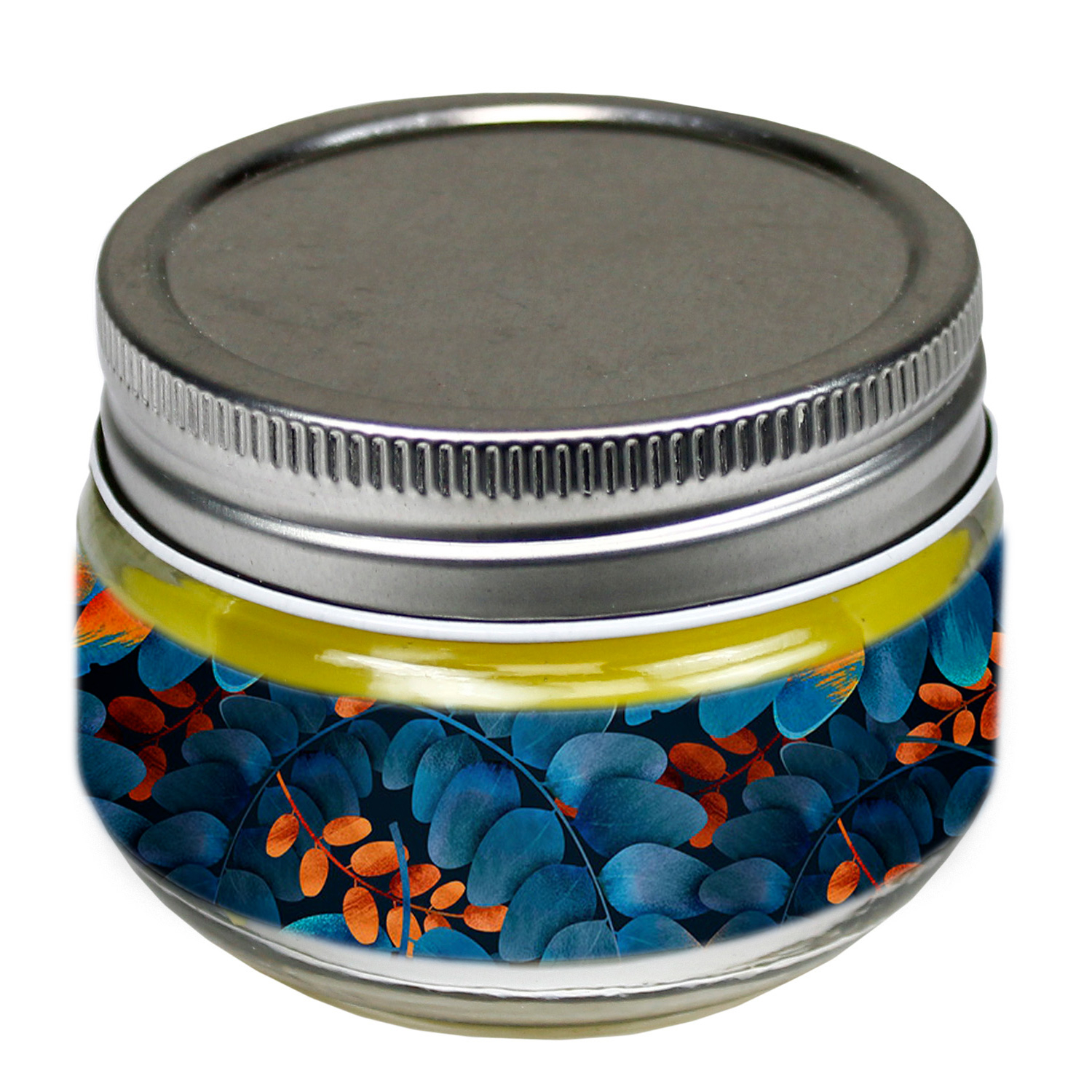 Floral Design Scented Jar Candle with Wooden Wick – A Beautiful Decorative Candle for Relaxation and Gifting