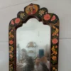 Hand-Painted Wooden Wall Mirror – Floral, Bird & Dervish Pattern, Artist-Signed, Natural Colors (2)