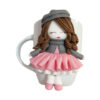 Handcrafted Ceramic Mug with Girl Doll Design – Artistic Giftable Cup for Tea K& Coffee
