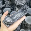 Handcrafted Stone Incense and Tealight Holder –Floral Carved Design for Serenity (1)