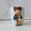 Handmade Ceramic Mug Featuring Boy Doll – Ideal for Tea, Coffee &ت Cold Drinks