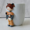 Handmade Ceramic Mug Featuring Boy Doll – Ideal for Tea, Cofتfee & Cold Drinks
