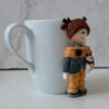 Handmade Ceramic Mug Featuring Boy Doll – Ideal for Tea, Cلoffee & Cold Drinks