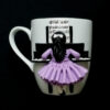 Handmade Ceramic Mug Featuring Piano Girl – Polymer Clay Decoration, Ideal for Tea Time & Collectible Display