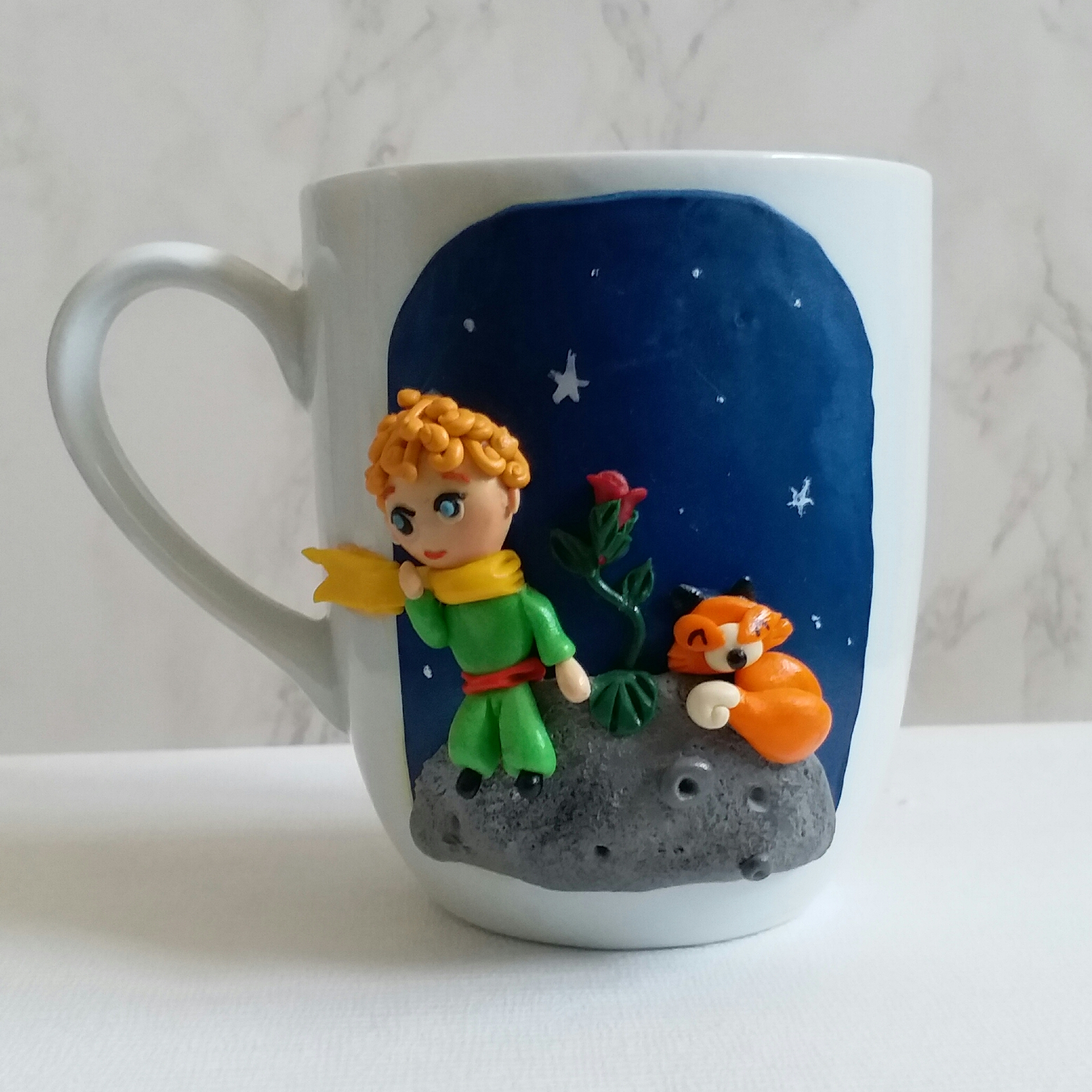 Handmade “Little Prince” Ceramic Mug – Artistic Coffee Cup