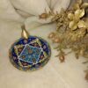 Handmade Persian Pottery Incense Holder – Round Shape with Hand-Painted Bird Design (3)