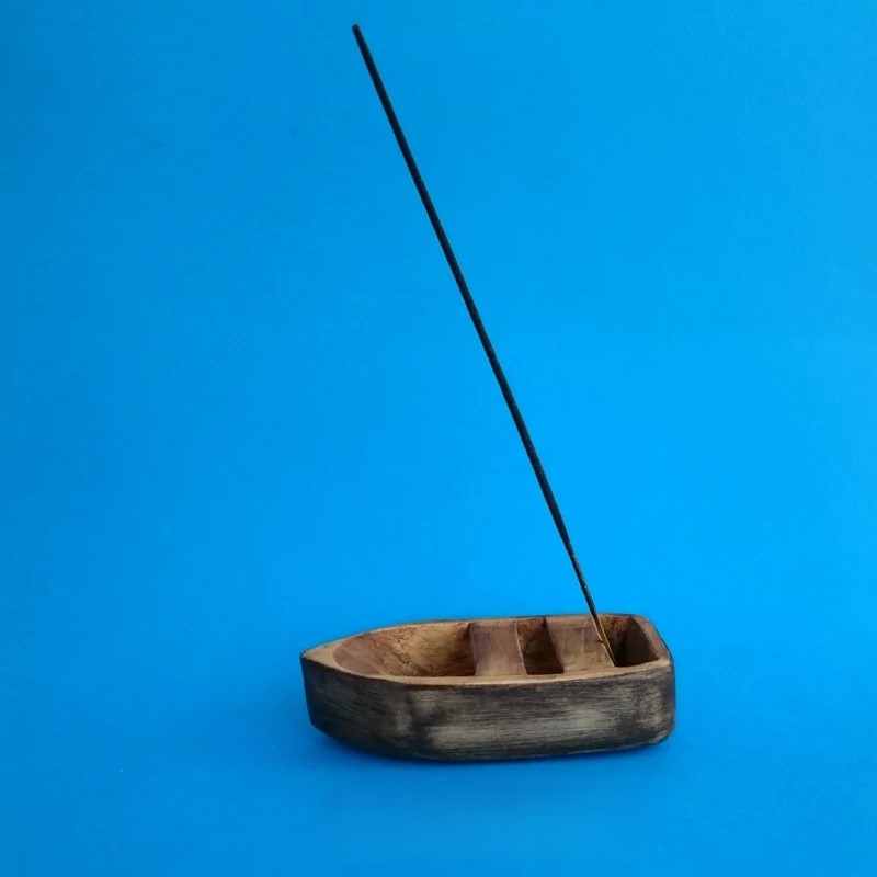 Handmade Wooden Incense Boat – Handcrafted Stick Burner