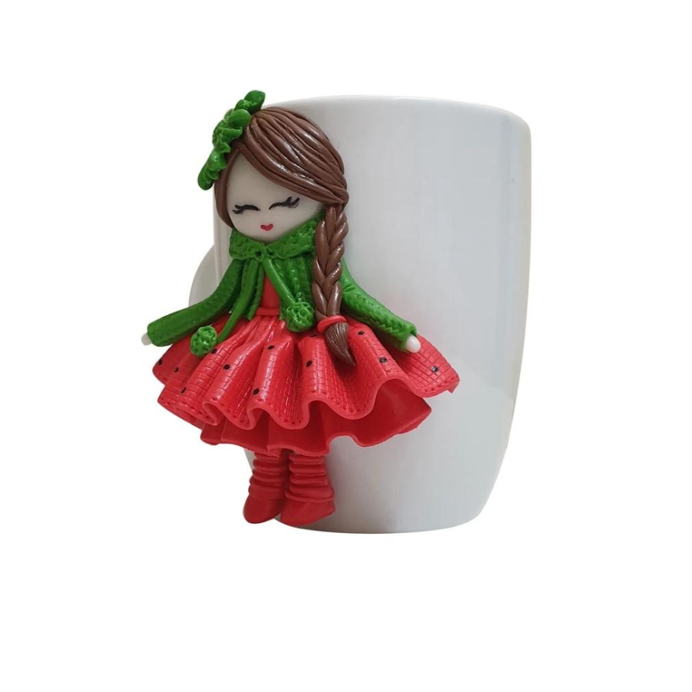 Handmade Yalda Ceramic Mug – Polymer Clay Character Decor