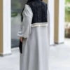Long Kaftan Manto – Closed Front, Loose Fit, Sophia Jacquard Fabric with Lace Appliqué Detailing (4)