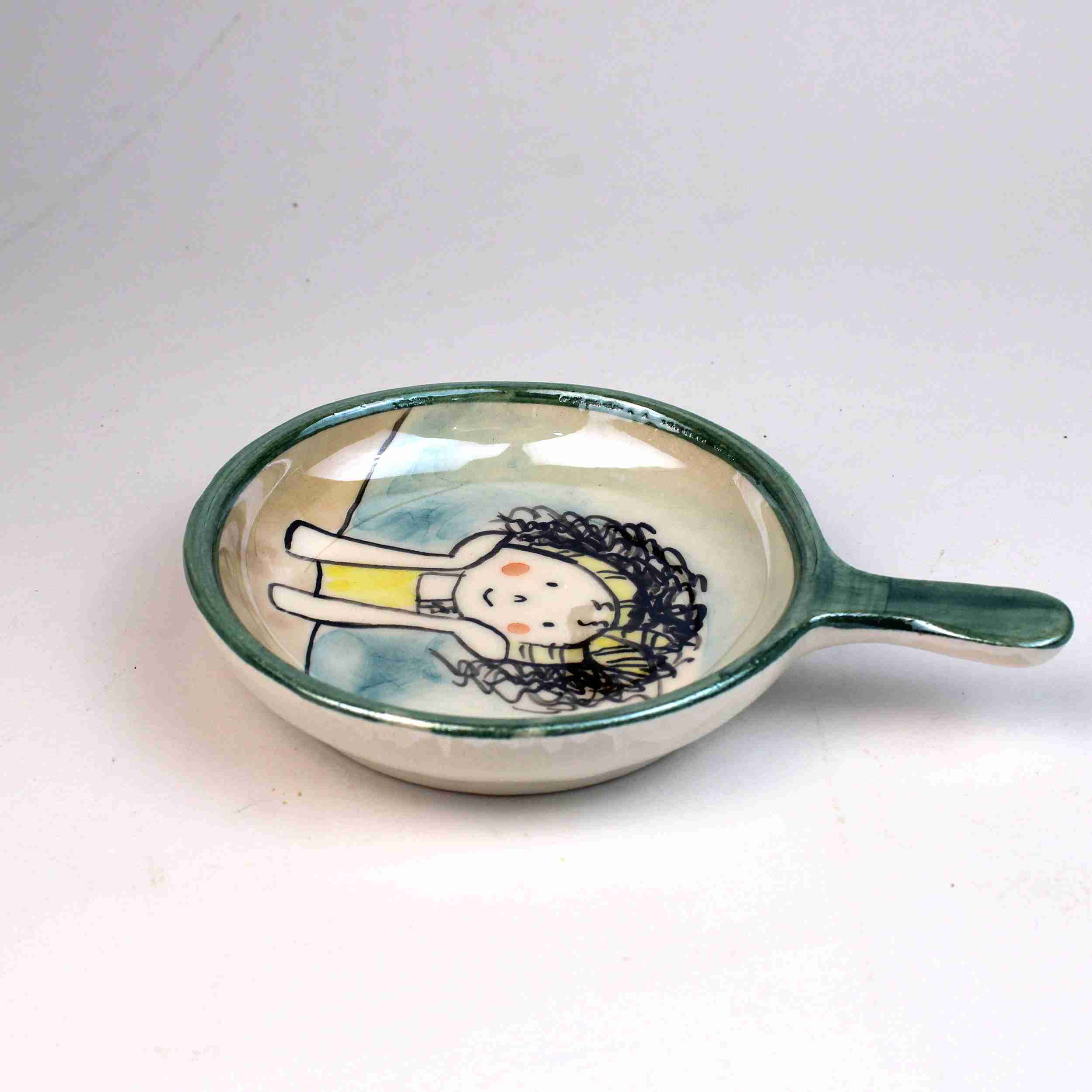 Mini Pan‑Style Ceramic Serving Dish with a Handle – Happy Whale