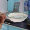 Mini Pan‑Style Ceramic Serving Dish with Whimsical Cartoon Figure of Happy Whale and a Handle (5)