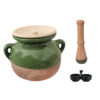 Persian Casserole Pottery Dizi Pot with Lid, Meat Masher & Salt Container – Complete Traditional Set (1)