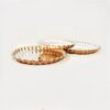 Persian Copper Platter Set of 3 – Geometric Pattern ,Ideal for Tea & Food Serving (1)