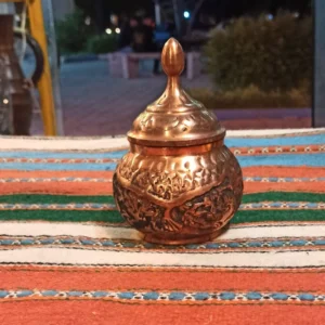 Persian Copper Sugar Bowl – Traditional Engraving