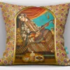 Persian Velvet Cushion Cover – Artistic Depiction of a Girl Playing Kamancheh, Symbolizing Persian Musical Heritage (3)
