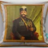 Persian Velvet Cushion Cover – Featuring Naser al-Din Shah Qajar, the Regal Qajar King, Reflecting the Elegance of Persian Royal Heritage (2)
