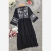 Shanton Kaftan Dress – Lightweight Printed Fabric with Floral Design on Chest and Sleeve Cuffs (3)