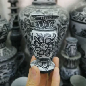 Stone Incense Burner – Hand-Carved Floral Vase Shape for Relaxation & Decor