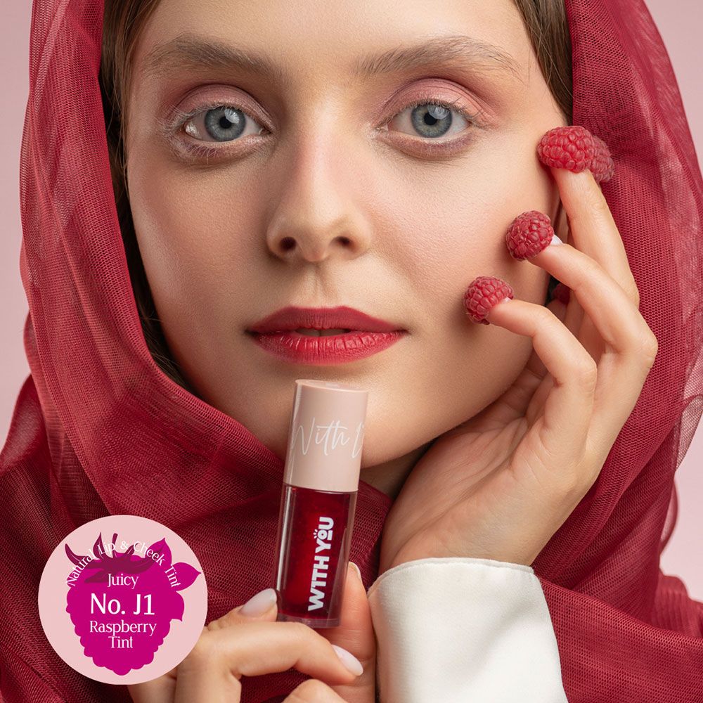 WITH YOU Lip & Cheek Tint – Shade J1 Raspberry, Natural Glow All Day