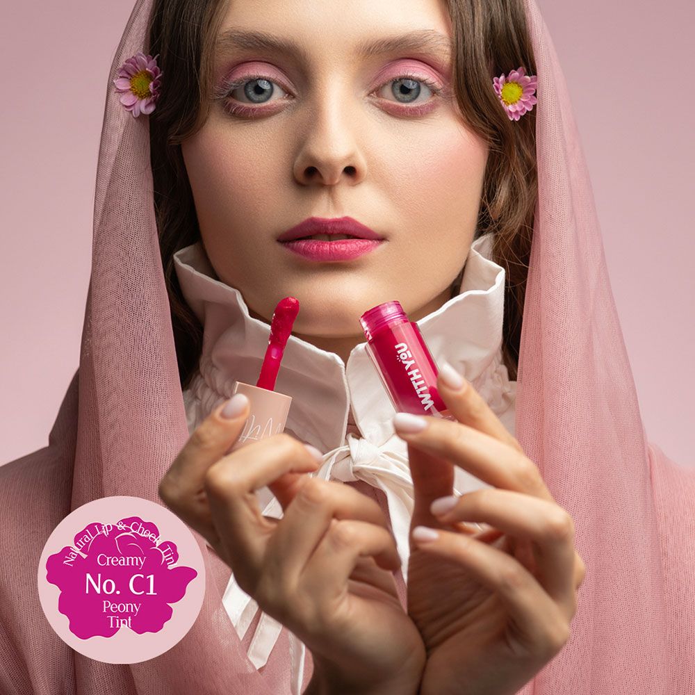 WITH YOU Peony Lip & Cheek Tint – Shade C1, Subtle Color & Natural Glow