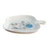 White Ceramic Dish with Abstract Face Pattern and Small Handle - For Serving & Wall Decoration (2)