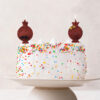 Yalda Design Pomegranate Cake Topper Candle Set – Two Glittery Decorative Candles for Festive Cakes and Celebrations (1)
