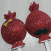 Yalda Design Pomegranate Cake Topper Candle Set – Two Glittery Decorative Candles for Festive Cakes and Celebrations (3)