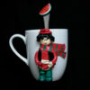Yalda Night Handmade Ceramic Mug with Spoon – Polymer Clay Design