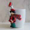 Yalda Night Handmade Ceramic Mug with Spoon – Poنهlymer Clay Design