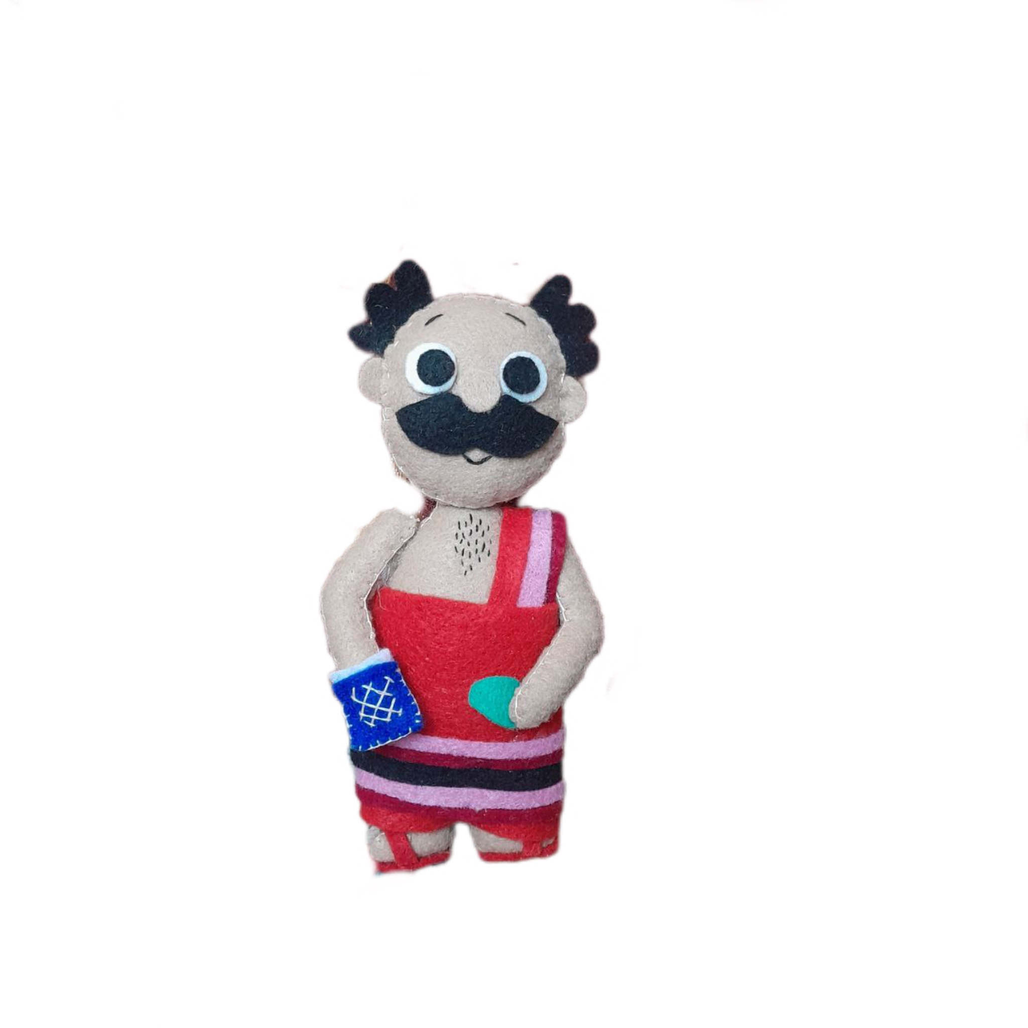 Handmade “Amoo Sibil” Felt Doll – Funny Bathing Scene Character