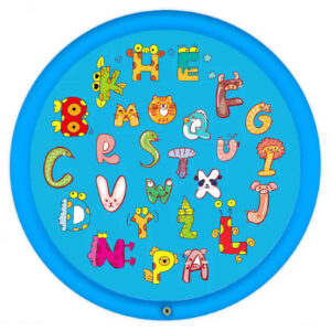 Inflatable Alphabet Splash Pad – Outdoor Sprinkler Water Mat with A‑Z Cartoon Letters – Fun Fountain Play Pad for Kids