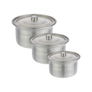 6-Piece Aluminum Cookware Set – Non-Stick Pots for Everyday Cooking (3 Pots with Lids)
