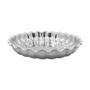 6-Piece Traditional Stainless Steel Round Serving Tray Set – 20cm Silver