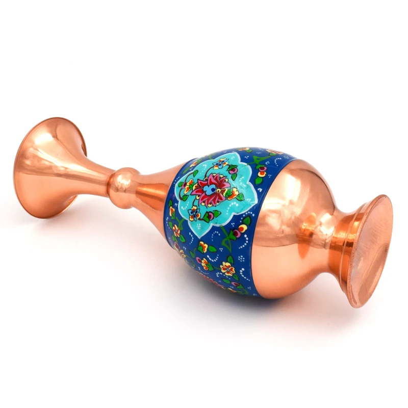 3-Piece Minakari Copper Candy Dish and Vase Set with Velvet Gift Box