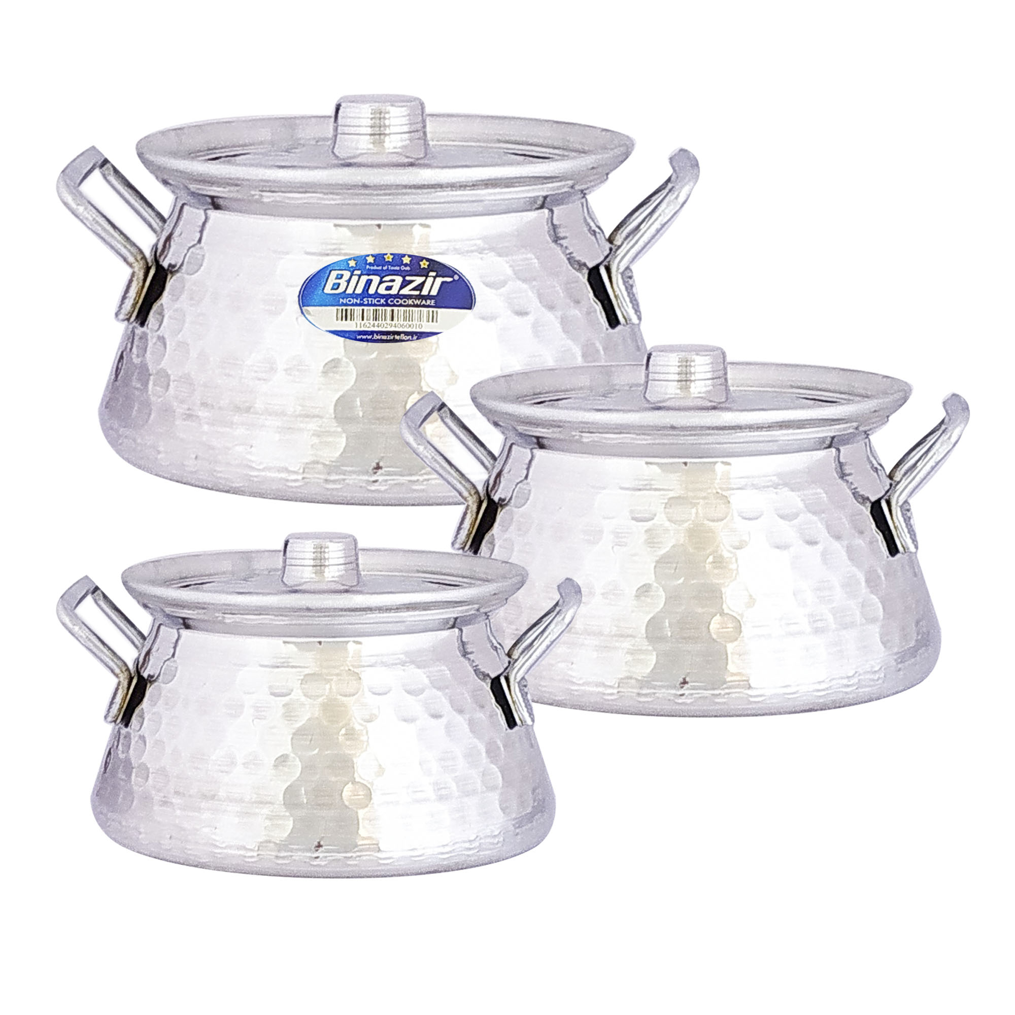 6‑Piece Hammered Aluminum Cookware Set – Durable Everyday Kitchen Pots & Lids